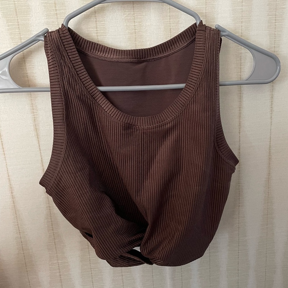 OFFLINE Ribbed Shine Twist Front Sports Bra NWOT